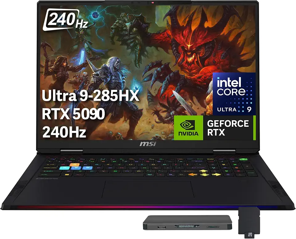 msi Raider 18" QHD+ 240Hz Gaming Laptop, Intel Core Ultra 9 285HX, GeForce RTX 5090 - B0GKNLN9F5