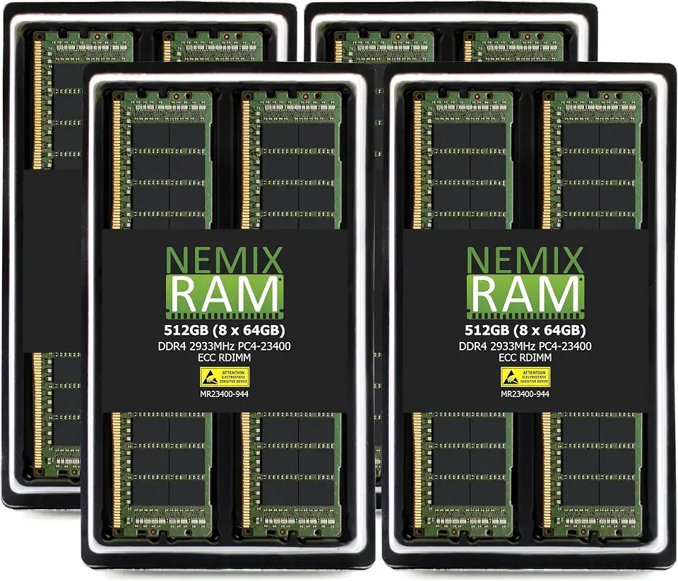 NEMIX RAM 512GB (8X64GB) DDR4 2933MHZ PC4-23400 4Rx4 1.2V CL21 288-PIN ECC RDIMM Registered Server - B0CLSXQFJY