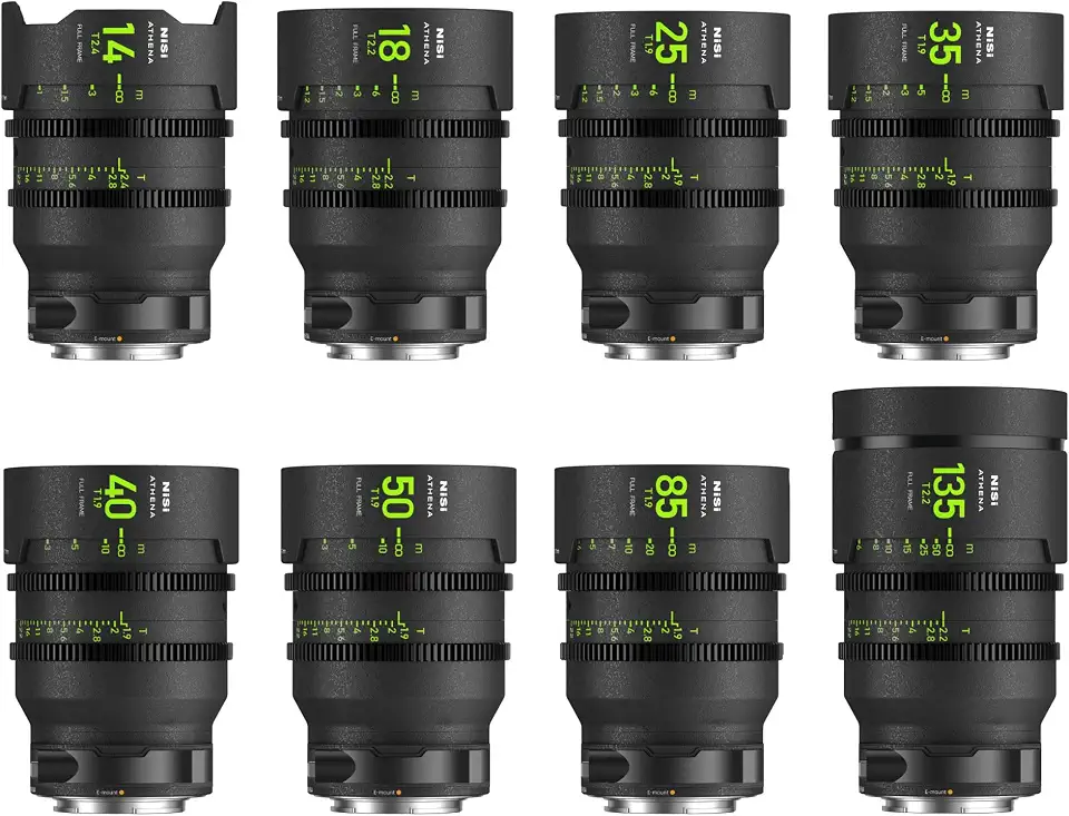 NiSi Athena Cinema Prime Sony E Mount Master Kit, 8-Lens Set - B0CZRW9NH3