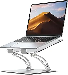 Nulaxy Ergonomic Adjustable Laptop Stand for Desk, Dual Foldable Computer Riser with Advanced Heat-Vent, Heavy-Duty - B077B9W343