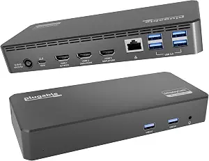 Plugable USB C Triple Display Docking Station | 100W PD, 3X HDMI - B08DDH5CPW