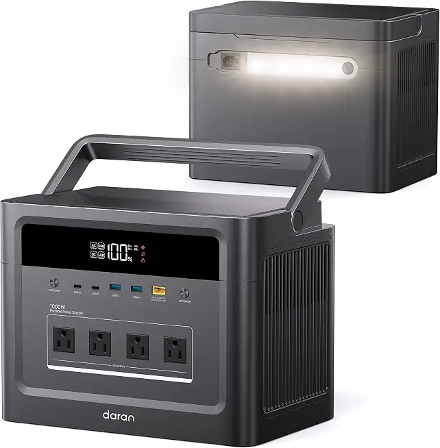 Portable Power Station 1000W, 1152Wh LiFePO4 Solar Generator - B0HGR4T2NT