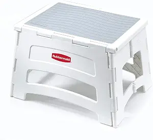 Rubbermaid Mini Folding Step Stool, White | Short, Foldable with Slip Resistant Treads and Non-Slip - B00VJZVMSO