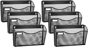 samstar 6 Pack Mesh Wall Mounted File Holder Metal Wall File Pocket Mail Organizer for - B074NSVT18