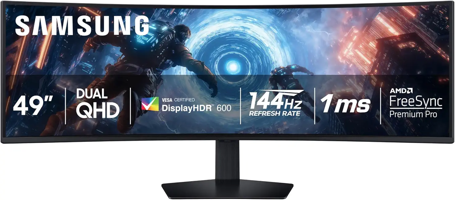 SAMSUNG 49-inch Odyssey G9 (G91F) DQHD, 144Hz, Curved Gaming Monitor, Ultra-Wide 32:9 Screen, DisplayHDR 600, - B0DWT9XN4D