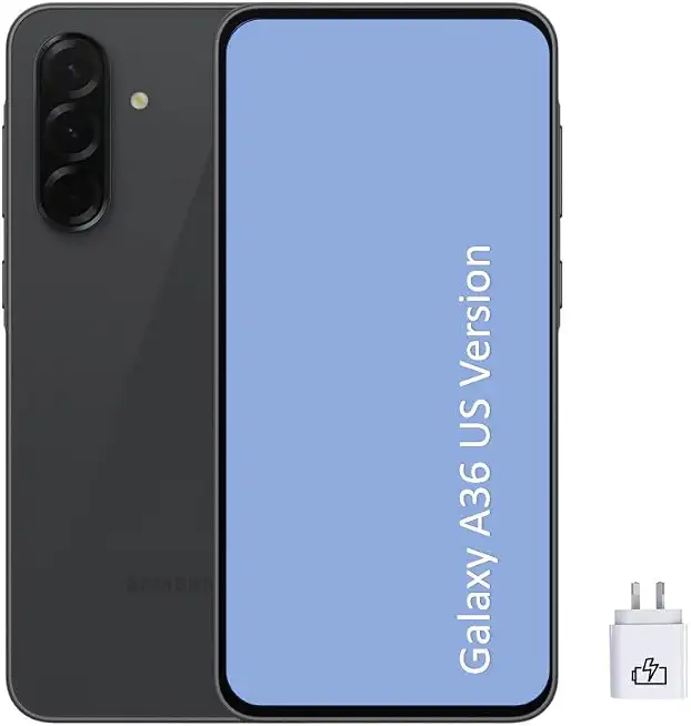 Samsung Galaxy A36 128GB 5G (US Unlocked) Smartphone – Awesome Black – Bundle with 25W - B0FZXC8G4R