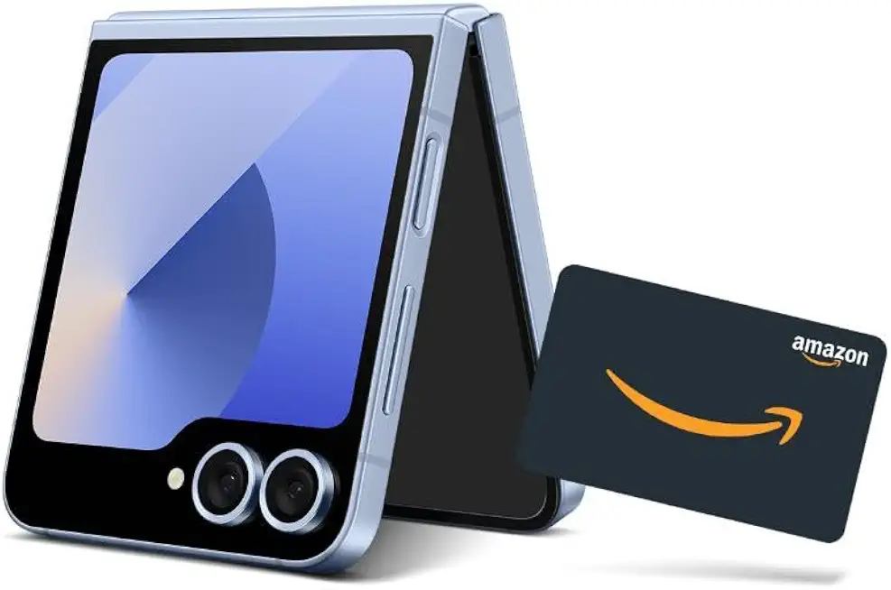 SAMSUNG Galaxy Z Flip 6 AI Cell Phone + $200 Amazon Gift Card + Large - B0D651J2NB