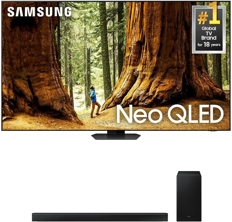 Samsung QN98QN90DAFXZA 98 Inch Neo QLED TV with 4K AI Upscaling and a Samsung HW-B750D - B0D8K29DHQ