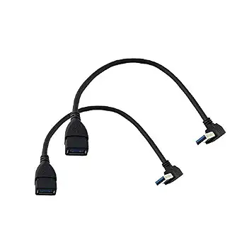 Seadream 2Pack SuperSpeed USB 3.0 Down Angle Male to Female Extension Cable - Down Angle - B06VWHC3K9