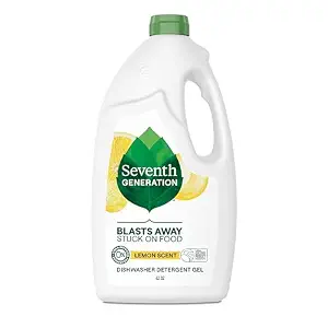 Seventh Generation Dishwasher Detergent Liquid Gel, Powers Away Stuck-On Food, Lemon Scent, 42 Oz - B004JX7N2W
