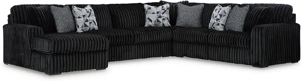 Signature Design by Ashley Oversized 4-Piece Sectional with Chaise, Onyx - B0F62K66FK
