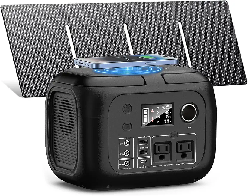 SinKeu 300W 260Wh Portable Power Station with 40W Solar Panel Included - B0HDZ6J42W