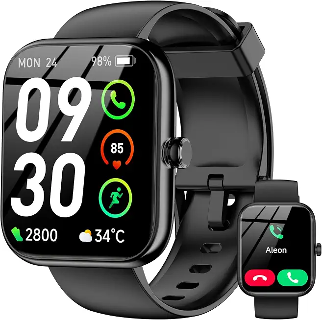 Smart Watch with Alexa Built-in, 1.83" HD Touchscreen Fitness Tracker, Bluetooth Notifications/Calls, IP68 Waterproof, 120+ - B0GQ3WFVD2