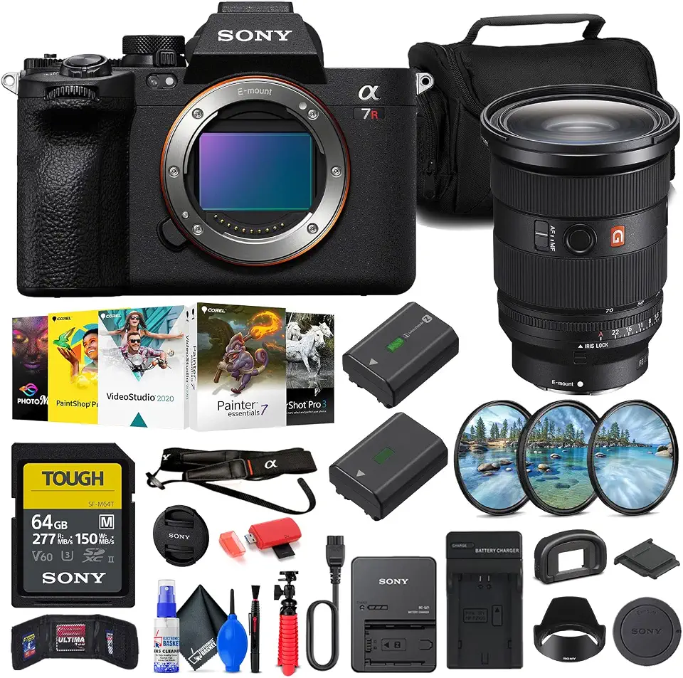 Sony a7R V Mirrorless Camera (ILCE7RM5/B) + Sony FE 24-70mm Lens (SEL2470GM2) + 64GB Card - B0C3N7D36C