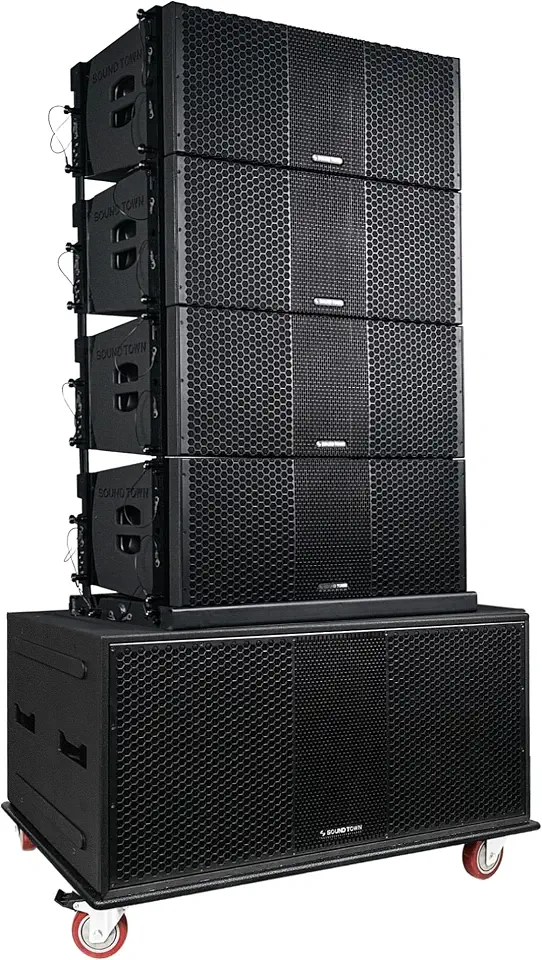Sound Town ZETHUS Series Powered Line Array Speaker System with Dual 18-inch Line Array Subwoofer, - B0CN2882KL