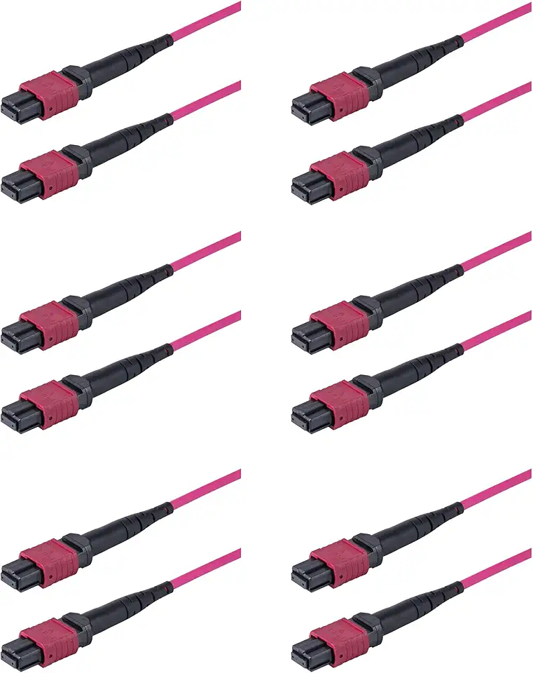SpeedyFiberTX - 6-Pack 400 Meter 12 Fiber OM4 40Gb 100Gb Low Loss MPO Fiber Trunk - B09KPKJG4Z