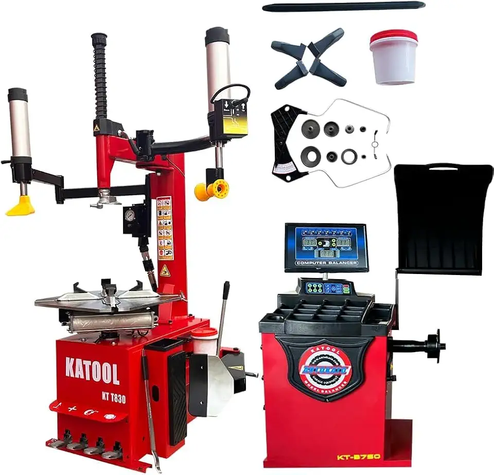 Tire Changer and Balancer Combo,KT-T830+KT-B750 Tire Auto Repair Machine Kit Double Arm, Bead Blaster, Rim - B0FCDZP2H7