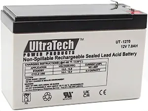 UltraTech UT1270 / UT-1272-F1 12V 7 Ah Sealed Lead Acid Alarm Battery UT-1270 UT-1272-F1 - B003GXP10W
