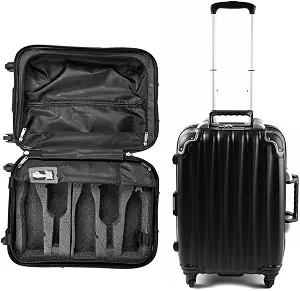 VinGardeValise® The Piccolo Wine Suitcase – 5-Bottle Travel Luggage, TSA-Approved, Durable Hard Shell, Shockproof Foam, - B07ZHHW537