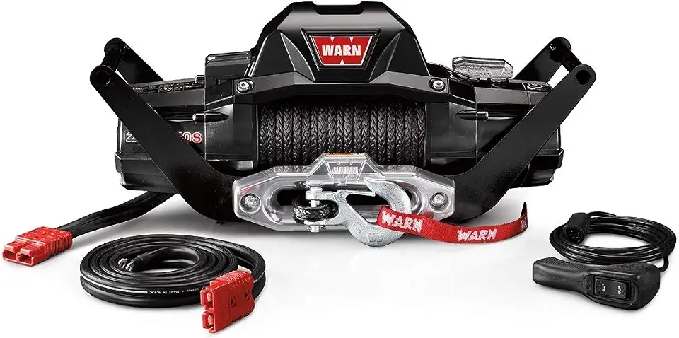 WARN 104179 Zeon 10-S Multi-Mount Portable Winch Kit with Spydura Synthetic Rope - 10,000 lb - B082N7PNK9