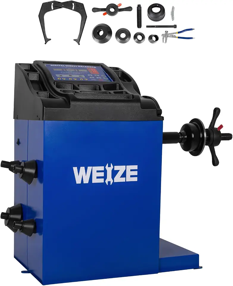 WEIZE 10-28'' Rim Wheel Balancer Car Wheel Balancing Machine 110V 250W, 36mm Shaft, Auto-Measure Tire - B0FXXSMSXG